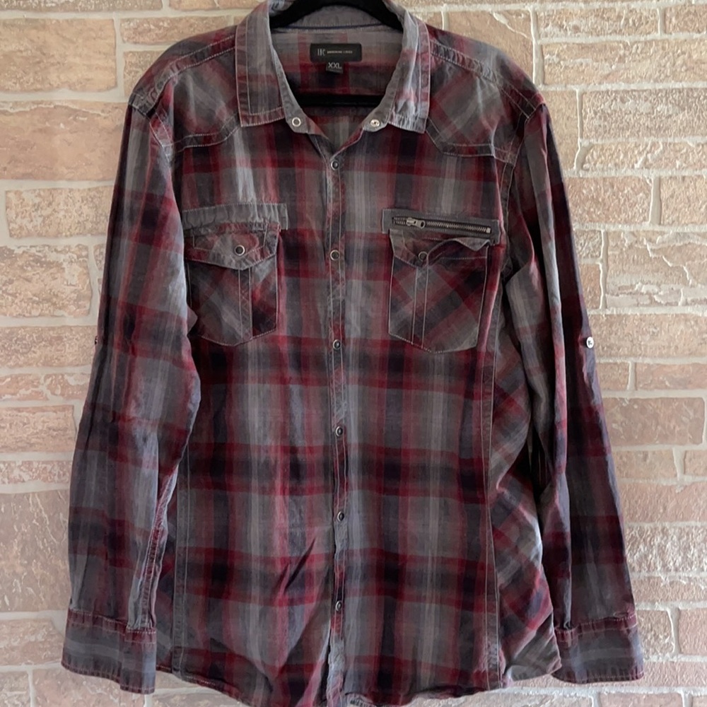 INC Plaid Button Down Shirt